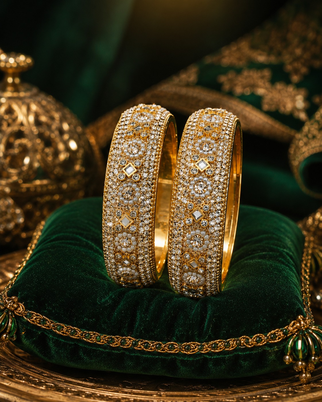 Rajwadi Crystal Kada Bangles - Image 3