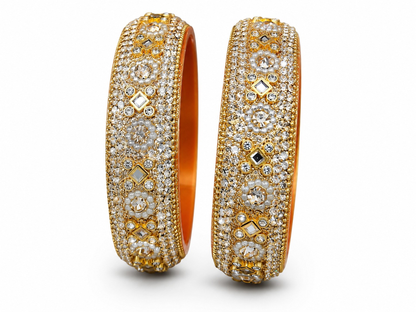 Rajwadi Crystal Kada Bangles - Image 4