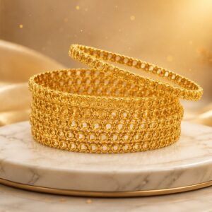 Lustre Loop Gold Bangles for Women