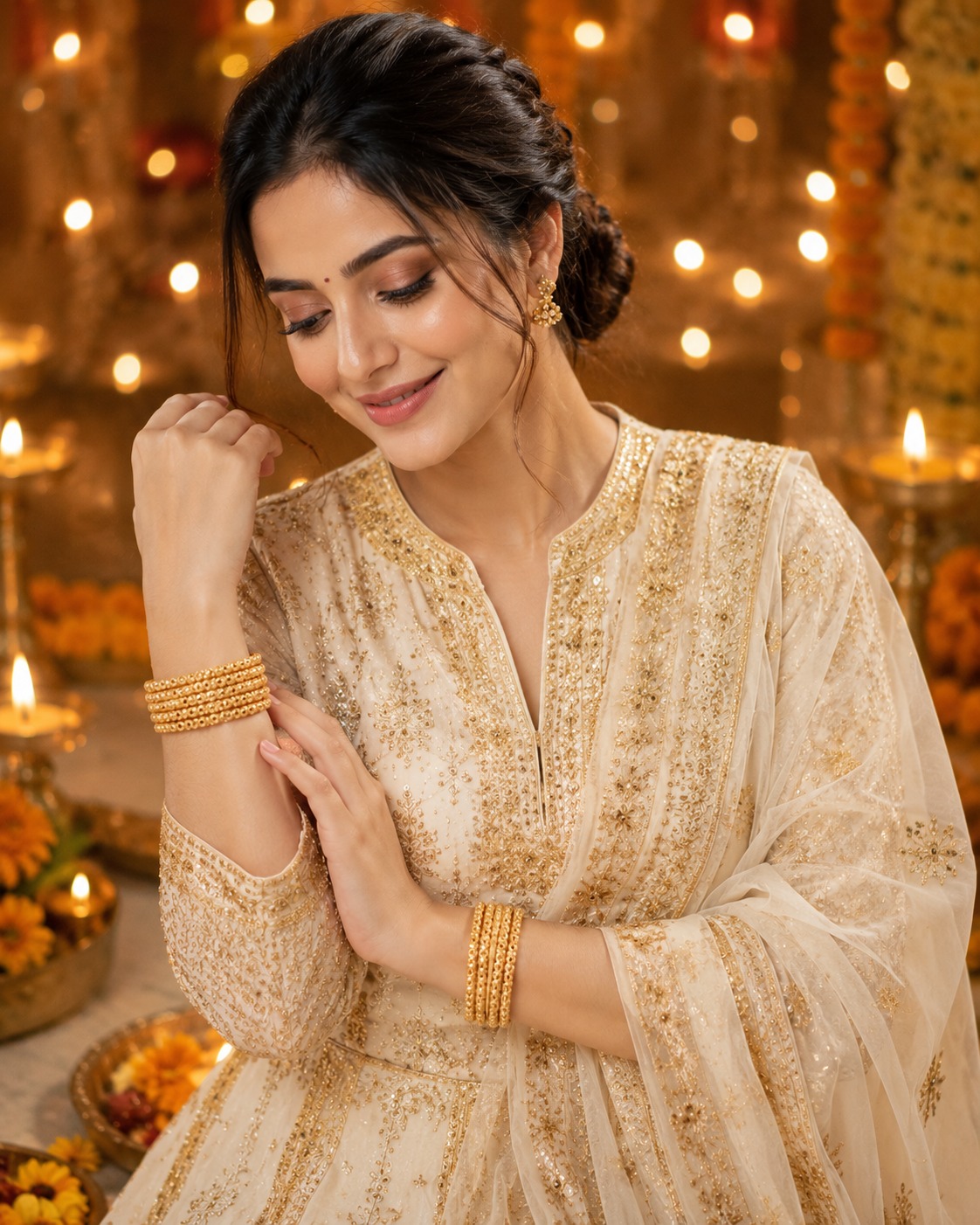 Lustre Loop Gold Bangles - Image 4