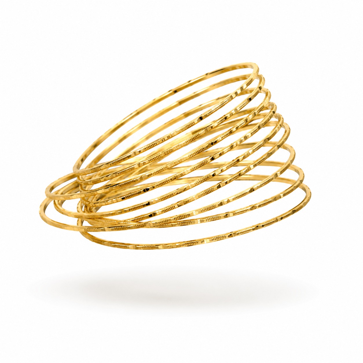 Royal Gold Slim Bangle Set - Image 2